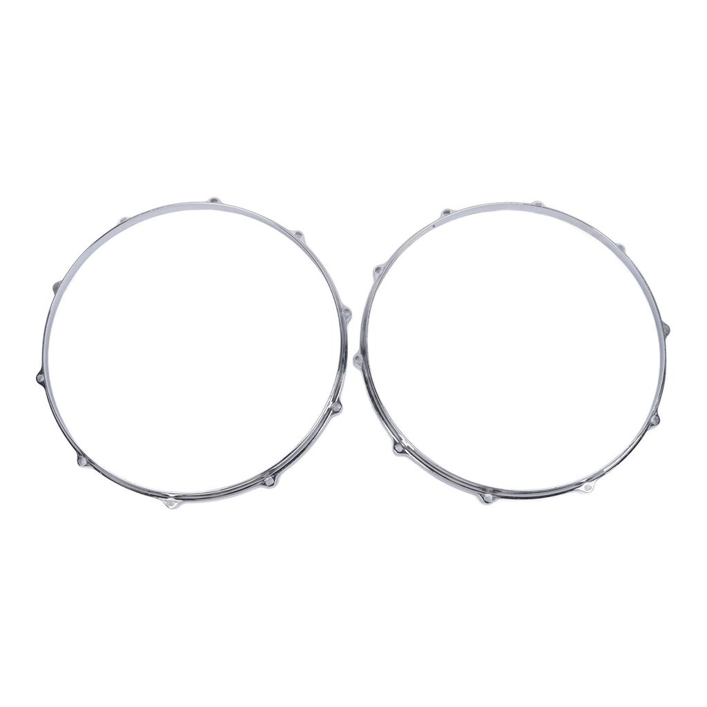2Pcs Drum Hoop Set 10 Hole 14in Alloy Sound Improvement Decorative Drum Hoop for Performance Travel