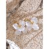 Eetit Arrivals White Resin Flower Dangle Earrings for Women Stainless Steel Summer Popular Jewelry Recommend 2025