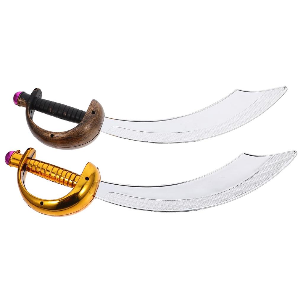 LIFKOME Pirate Knife Toy, Set of 2, Cosplay Goods, Pirate Sword, Costume, Pirate Sword, Plastic, Halloween Party Knife, Pirate Sword Prop