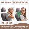 Дорожный плед из мягкого флиса 2-в-1, складная подушка-комбо, для перелетов, кемпинга, автомобильных поездок, подушка-плед для самолета с ремнем для багажа