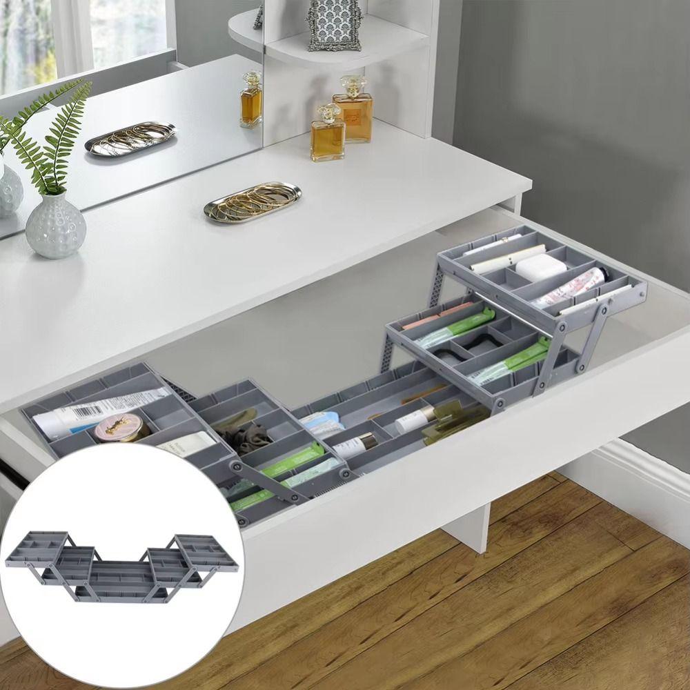 Adjustable Drawer Organizer 2/3 Tier Flatware Storage Divider Office Supplies