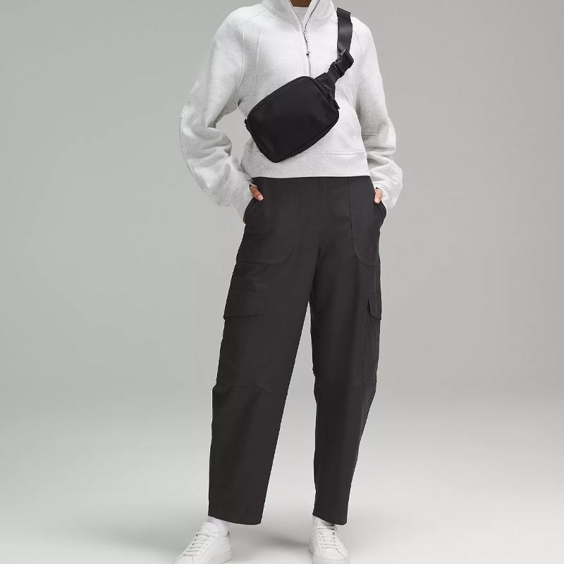 Lululemon Повсюду 2л Однотонная Застежка-молния Простая Модная Нейлоновая Сумка на Пояс Большая Унисекс Сумка на Пояс Черная LU9B11S-0001