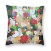 Abundance Florals Square Pillowcase Polyester Linen Velvet Creative Zip Decor Pillow Case Home Cushion Cover x