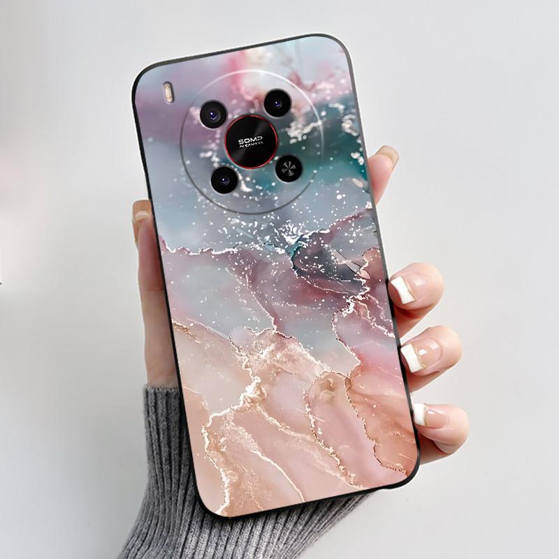 Phone Case For ZTE Blade V70 Max/Nubia V70 Max Soft Silicone Black Case Bright Pattern Pink Sand Beach,Garden Shockproof Shell