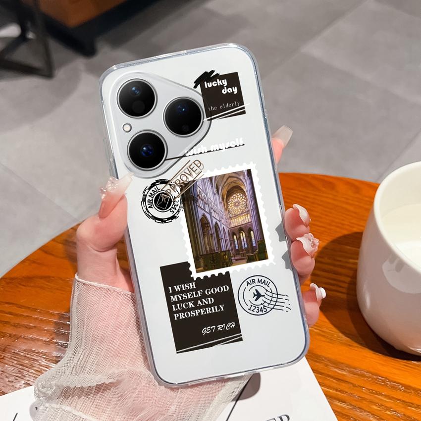 Для Huawei Pura 80 Ultra Honor 400 Magic5 Pro Чехол для телефона Милый узор с космонавтом Прозрачный ТПУ Ударопрочный Защитный Мягкий Чехол-накладка Для Huawei