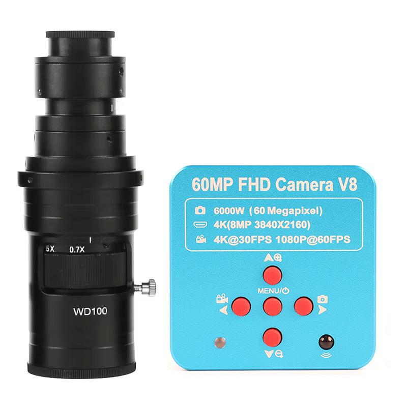 60MP HD HDMI/USB Digital Industrial Microscope: 180X/300X/200X/500X Magnification Camera