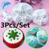 3Pcs Snowflake Cake Decorating Fondant Plunger Cutters Mold Mould Cookies Tools Silicone Molds 2023