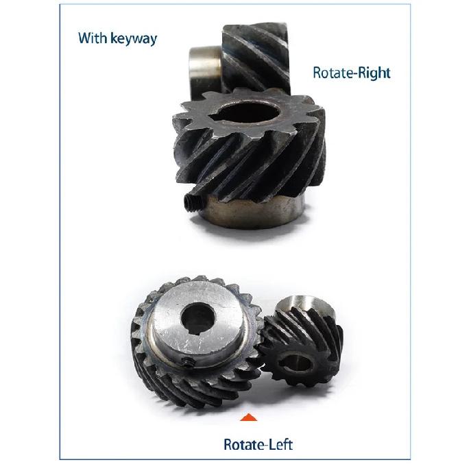 1Pcs 2M 10T-30T Tooth surface quenching Left/right Hand 45 Degree Staggered Helical Gear 90 Degree Transmission Keyway 4-10mm