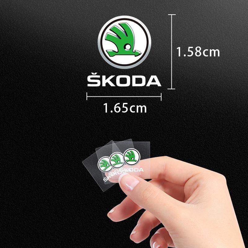 2/5/10Pcs Car Logo Sticker Central Control Decals Car Accessories For Skoda Octavia Superb Rapid Kodiaq Karoq Fabia Kamiq Roomster Citigo