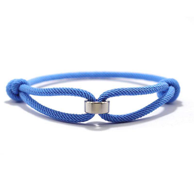 Noter 3mm Thin Cord Chain Bracelet Unisex Stainless Steel Coil Handmade Adjustable Braclet Lucky Blue Red Thread Braslet Joias