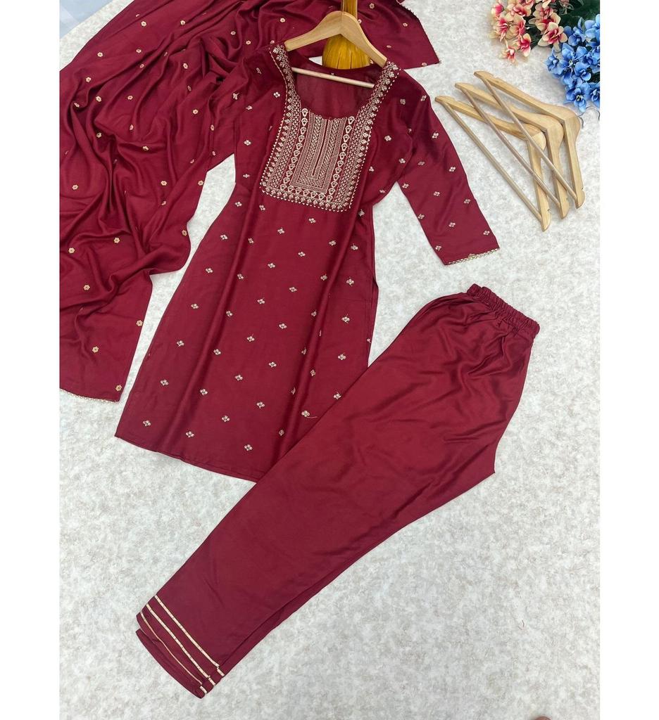 Женский дизайнерский вискозный костюмный набор и набор дупатта Индийский красивый болливудский праздничный наряд Курти