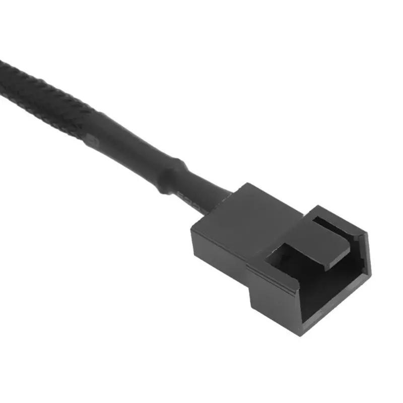 CRJ 15-Pin Male SATA to 1/2 Fan Sleeved Power Adapter Cable 3 Pin/4 Pin Laptop Motherboard CPU Fan Extension Cable