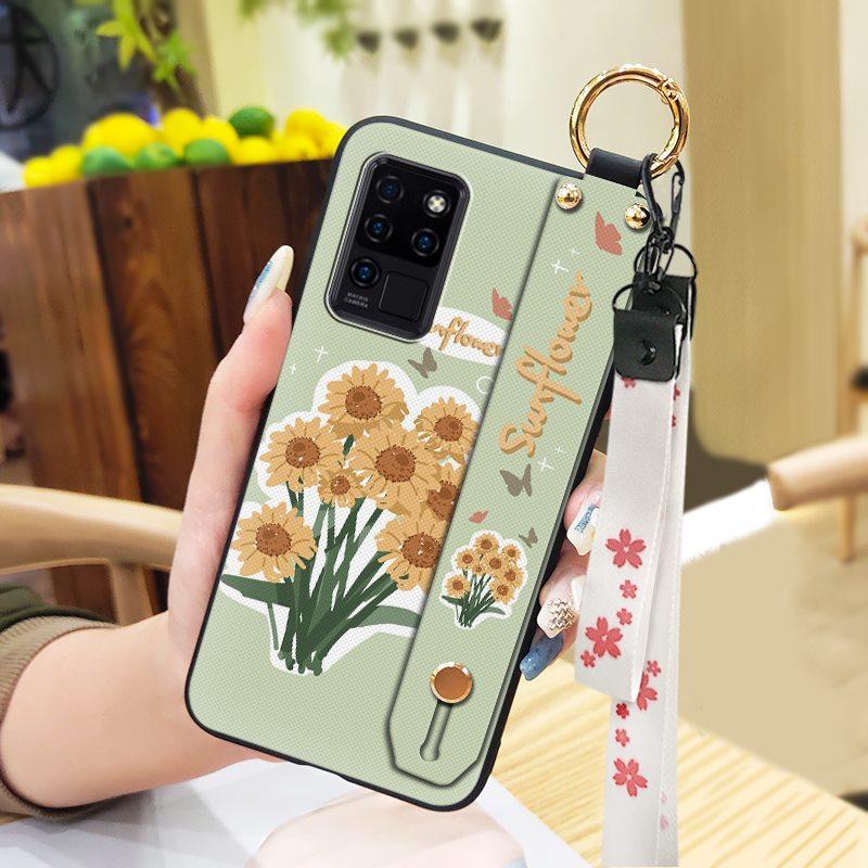 Водонепроницаемый Прочный Чехол для Телефона для Oukitel C21 Наручный Ремешок Наручный Ремешок Ударопрочный Силиконовый Подставка Защитное Кольцо Цветок