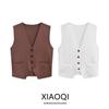 Fashion Style 2024 Autumn New Women's Clothing White Easiest for Match Knitting Sleeveless V-neck Cardigan Top 2142105