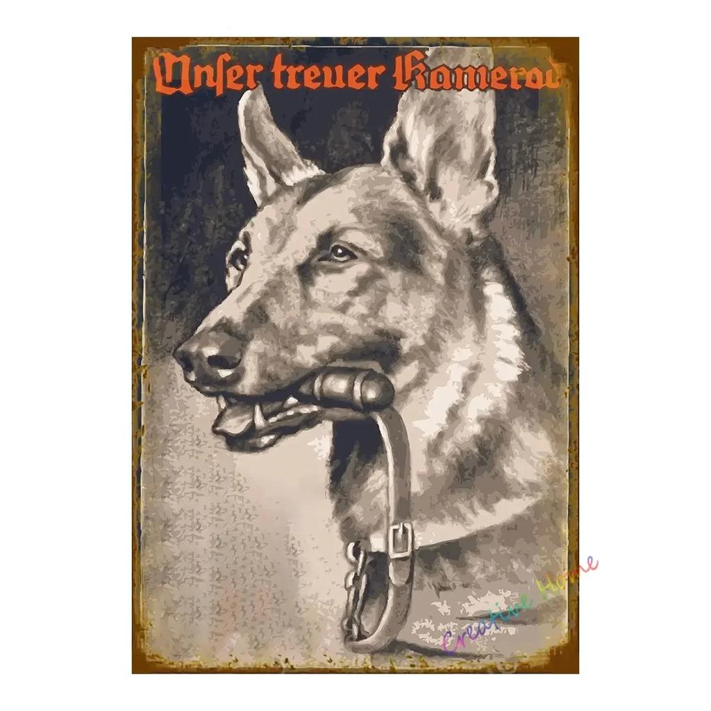 BarCafeVintageArt Не шуметь Металлическая табличка - Винтажный немецкий плакат, Табличка для пещеры|Отлично подходит для украшения домашнего бара, гаража, кафе и гостиной