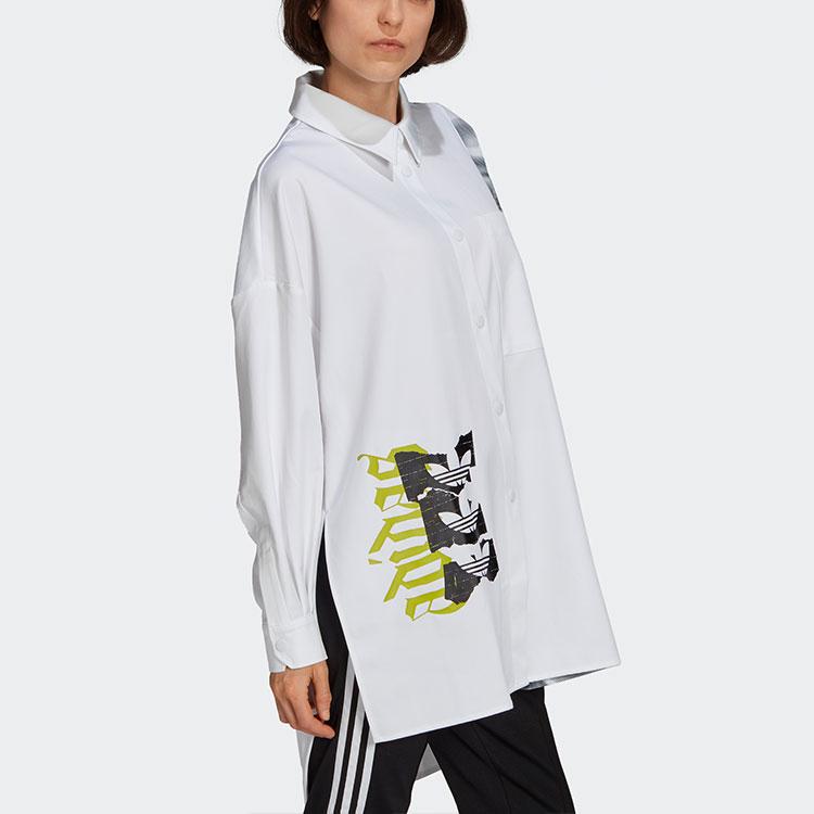 adidas Оригинальная куртка Trefoil с принтом на лацканах, спортивная куртка средней длины, женская куртка, белая HA4714