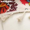 1 шт., льняная хлопковая занавеска с принтом NAPEARL, богемный стиль, 40% полузатемняющиеся оконные шторы с кисточками для гостиной, спальни, домашний декор