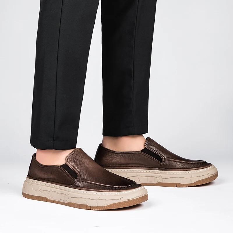 Новые мужские туфли из натуральной кожи 2024 года, деловая официальная обувь, дизайнерская повседневная обувь для мужчин, удобные мужские туфли, мокасины для вождения