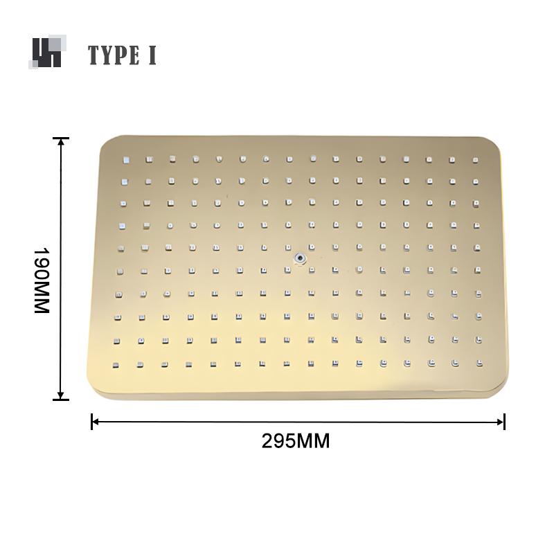 8/10/12 Inch Rainfall Shower Head Round Square ABS Rain Shower Head Pressurized Big Overhead Shower Black Chrome Gold Grey