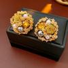 Rhinestone Vintage Pearl Earrings Vintage Flower Stud Earrings Elegant Garland Earrings  Party