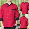 Chef Top Soft Stand Collar Long Sleeves Unisex Contrast Color Catering Pocket Plus Size Hotel Kitchen Cooking  Uniform for Hotel