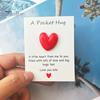 Pocket Hug Heart with Greeting Cards Long Distance Relationship Gift for Mom Wife Little Heart Pocket Hug Token for Valentine's Day Christmas