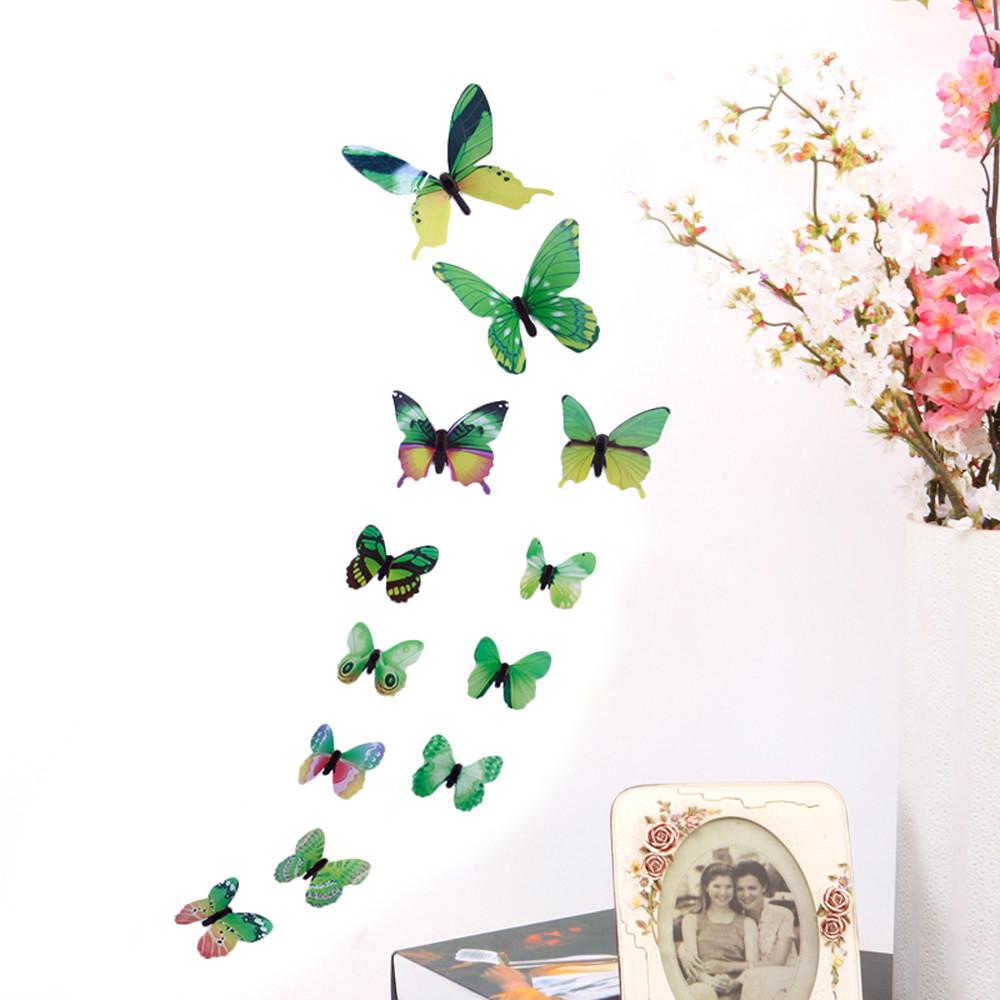 12pcs Butterfly Design Decal Art Wall Stickers Room Magnetic Home Decor