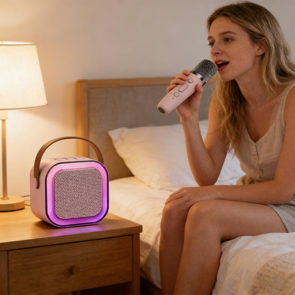 Караоке-машина для детей, ТОП-игрушки 2025, Рождественские и Дни рождения, Идеи подарков для девочек от 4 лет, Портативный MP3-плеер с 2 беспроводными микрофонами для вечеринки