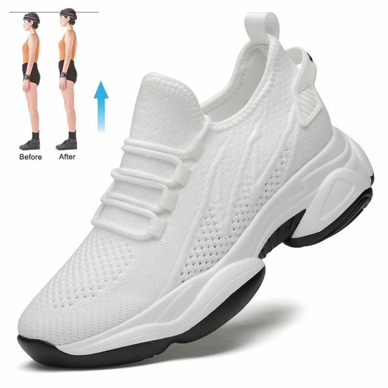 Summer Breathable Sneakers Men Elevator Shoes Height Increase Shoes for Men Casual Insole 7cm Sport Shoes Man Shoes Taller Shoes