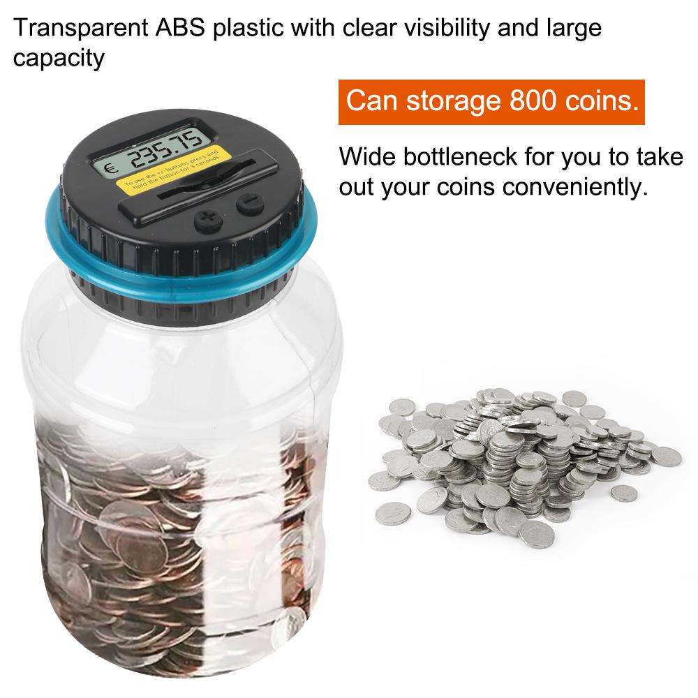 Для долларов США, евро, денег, детей, взрослых, подарков, монет, денег, копилка, банка, цифровой ЖК-счетчик, электронная подсчетная копилка