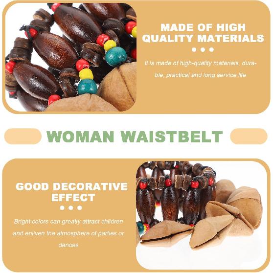 Milisten Тамбора Доминиканская 2 шт. Браслет из африканской скорлупы, музыкальный инструмент, ручной колокольчик, браслет с африканским орехом, браслет, музыкальный инструмент, барабан