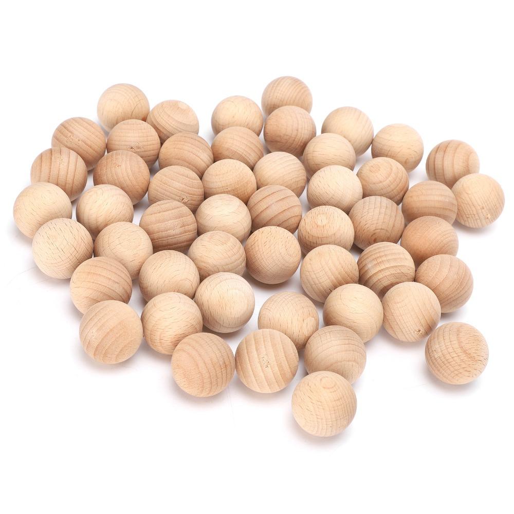 50PCS Easy to Paint Wooden Round Balls Smooth Surface Craft Wooden Balls DIY Crafts