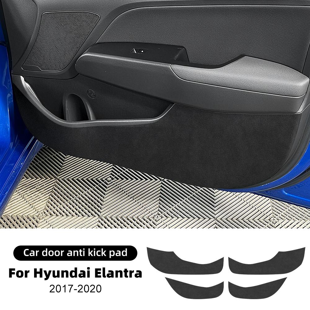 Накладки на пороги от пинков для Hyundai ELANTRA 2017 2018 Левый/Правый руль Автомобильные кожаные карбоновые коврики отделка Аксессуары