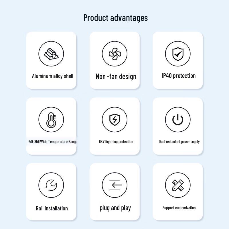 Itcom Industrial Gigabit 1 SFP 8-Port PoE Din-Rail Switch