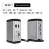 Type C Docking Station Dual HDMI USB Hub with 15W Wireless Charger Multi Port Expander