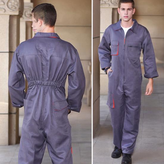 Мужской рабочий комбинезон, комбинезон с лацканами и длинными рукавами, устойчивый к загрязнениям, на молнии, с карманами, свободный крой