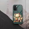 Японский Кот Удачи Чехол для Телефона Закаленное Стекло Для Xiaomi 15 14 12 Lite Pro 13 11t Lite POCO M6 M5 X6 X5 X3 F5 F6 Pro Чехол