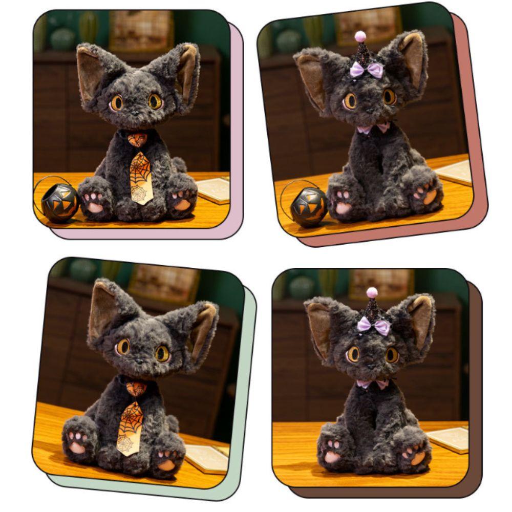 Плюшевая кукла в стиле Хэллоуина, черная кошка, корзина с тыквой, подушка для детей в стиле девон-рекс