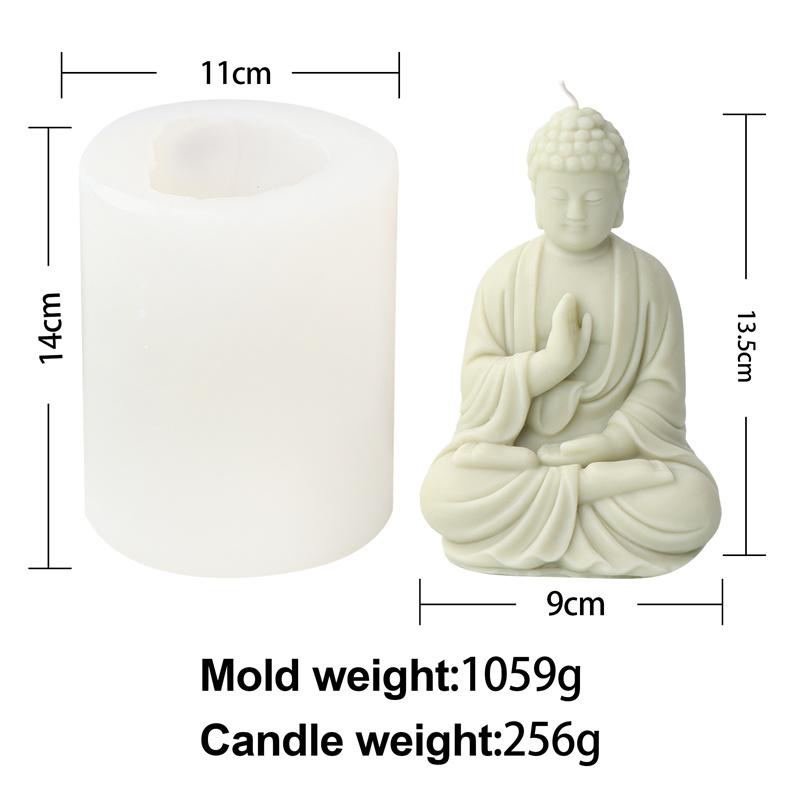 3D Maitreya Buddha Candle Silicone Mold DIY Buddha Statue Resin Gypsum Concrete Mold Mould Home Garden Decorations Craft Mold