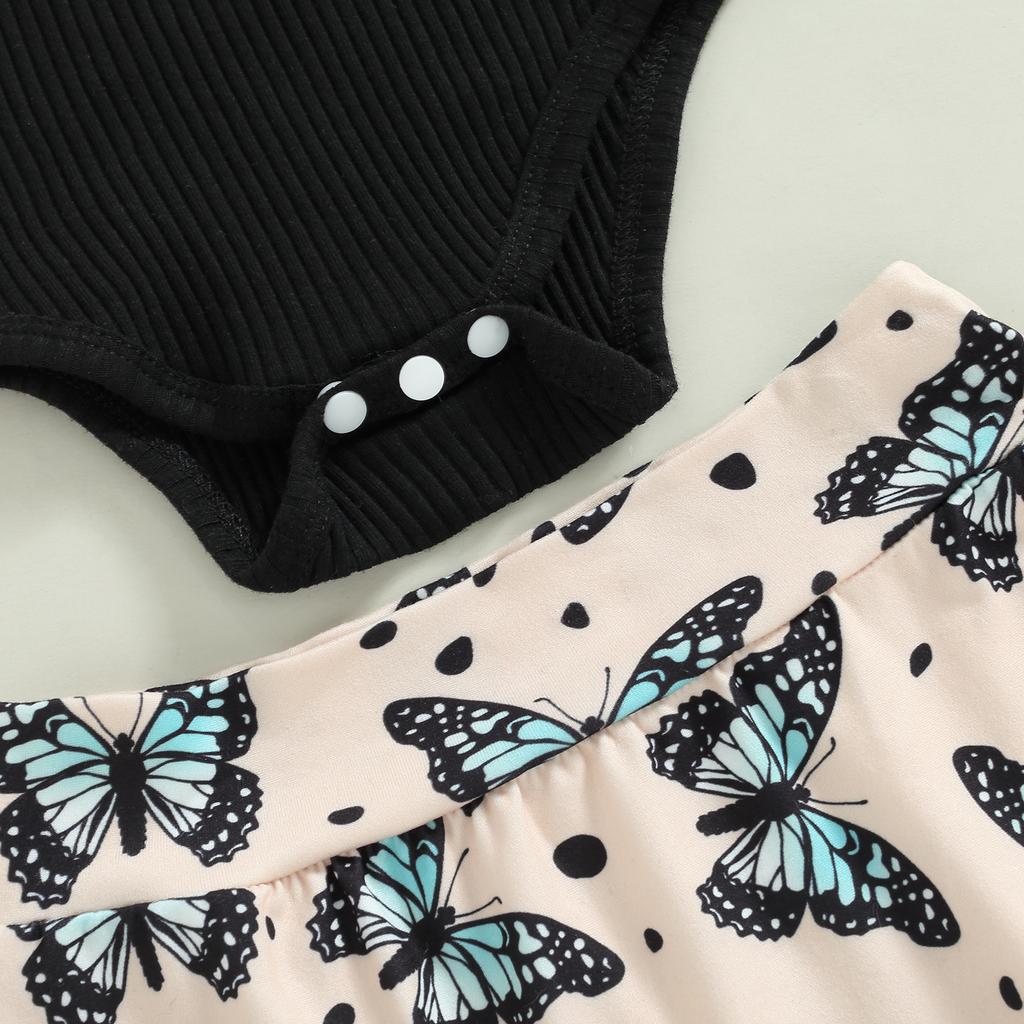 Комплект с шортами для маленьких девочек, комбинезон без рукавов + шорты с принтом цветов/радуги/бабочек + повязка на голову