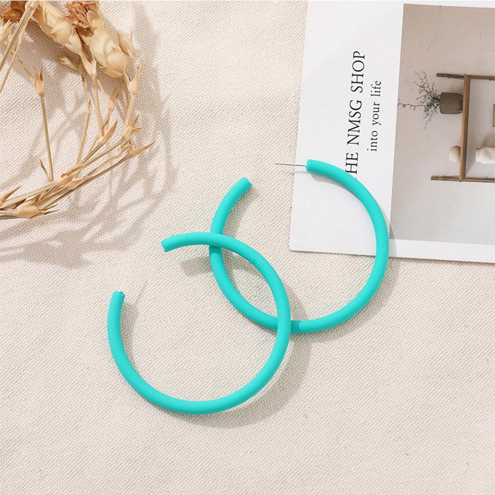 Ladies Candy Color Round Simple Personality C-shaped Women Jewelry Hoop Earrings Round Earrings