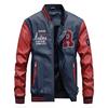 Leather Jacket, Baseball Uniform, Fashionable Embroidered Washed PU Men's New Leather Jacket