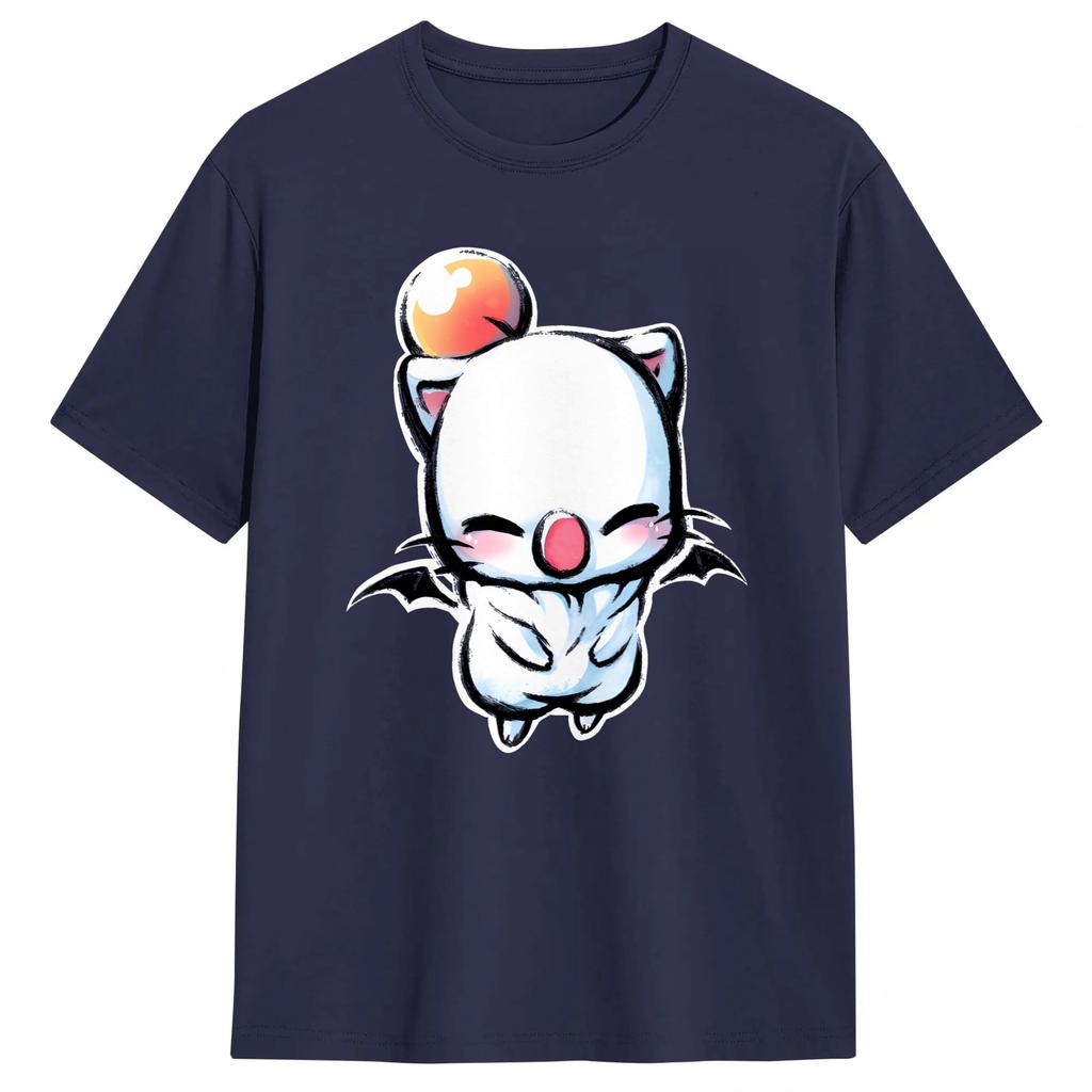 FF VII Kupo Moogle TShirt Summer 100 Cotton T Shirts For Unisexs Hipster Design Tee Shirt Short Sleeve Vintage Top Tees
