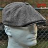 Unisex Casual Beret Wool Blend Striped Gentleman Flat Top Newsboy Hat Outdoor Sports Sunscreen Hat