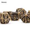 7 Pcs Coppery Squid Metal Dice Hollow Metal Polyhedral Dice Set Suitable for Role-Playing RPG  Board Game Card Game