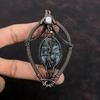 Tree Of Life Larvikite Pendant Copper Wire Wrapped Pendant Rainbow Moonstone Pendant Handmade Gemstone Pendant Copper Jewelry Gift For Wife