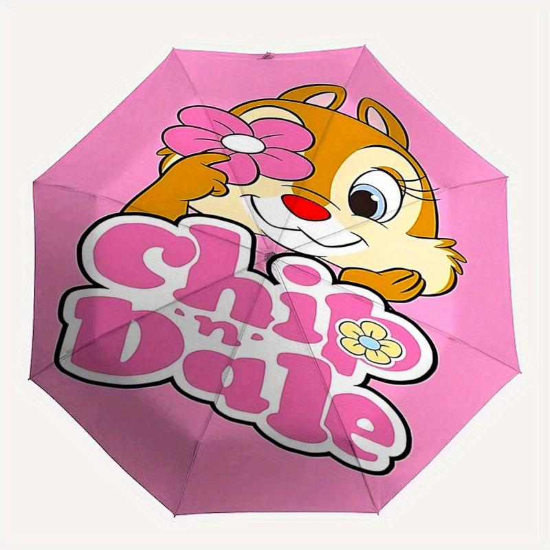 Chip, Dale Automatic Opening and Closing Umbrella - 8 Ribs Portable Folding Umbrella with Plastic Handle, Suitable for Leisure and Halloween