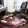 1 шт. Круглый ковер для офиса с цветочным витражным рисунком, Напольный коврик для офиса, Под офисные стулья, Спальни, Гостиной, Домашнего декора, Декора комнаты D168