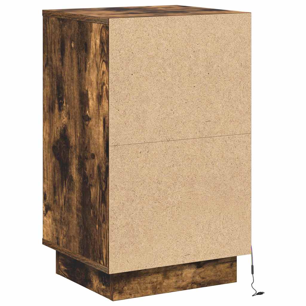 Nightstand Smoked Oak 39 x 34.5 x 65 cm Wood Based Panel