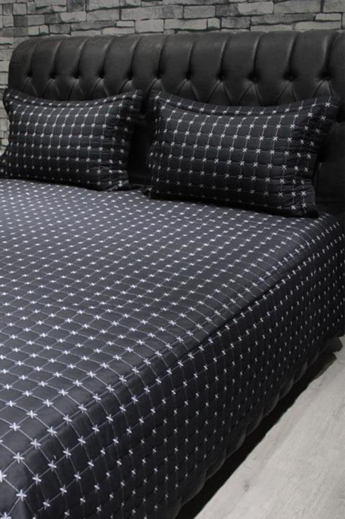 Двуспальное Стеганое Покрывало Star Черное